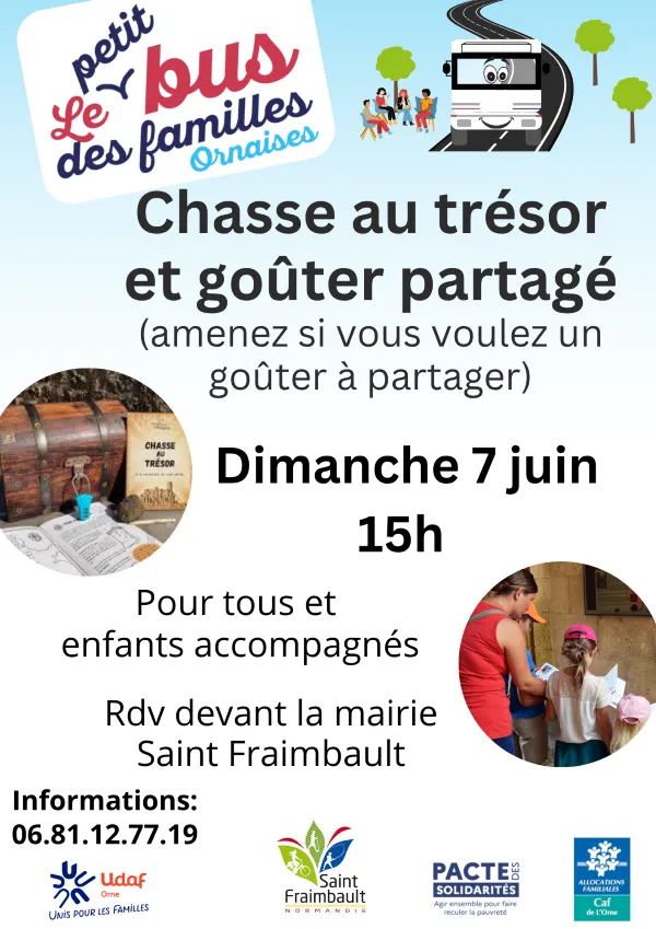 chasse au trésor et goûter partagé avec le Bus des familles