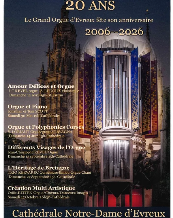 Concert AM.OR.C.E : L'Héritage de Bretagne (20ème anniversaire du Grand Orgue de la Cathédrale)