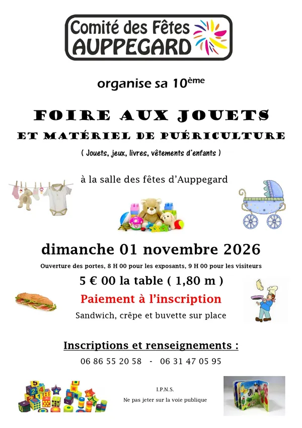 Foire aux jouets et matériel de puériculture