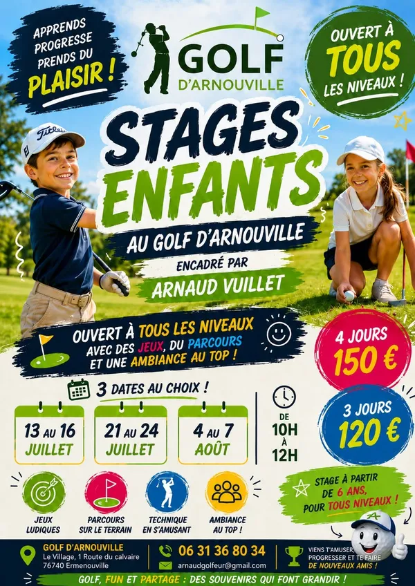 Stages enfants au Golf d'Arnouville