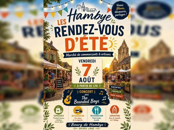 Les rendez-vous d'été - marché de commerçants et artisans + concert + exposition