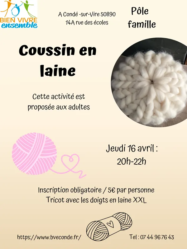 Atelier coussin en laine