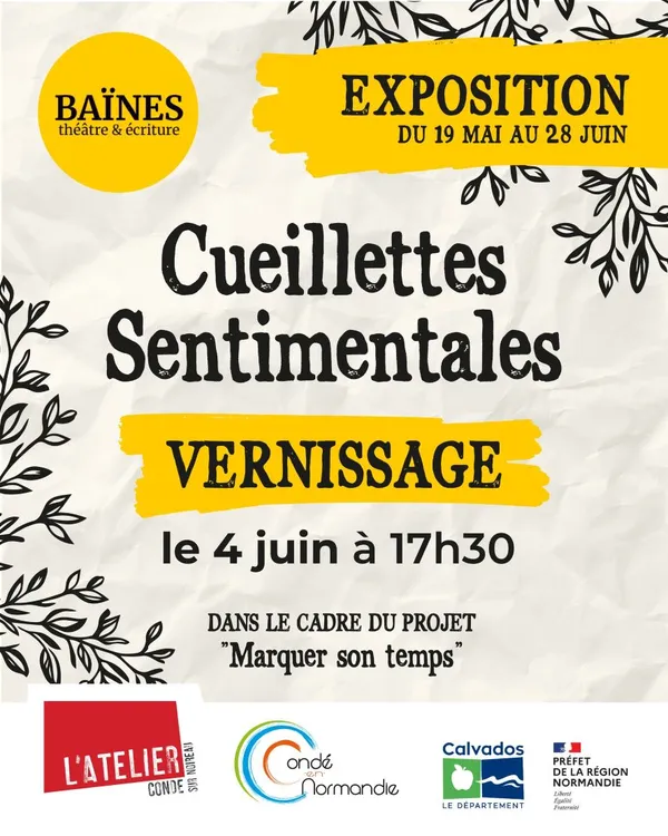 Exposition "Cueillettes sentimentales" à l'Atelier Médiathèque de Condé-en-Normandie