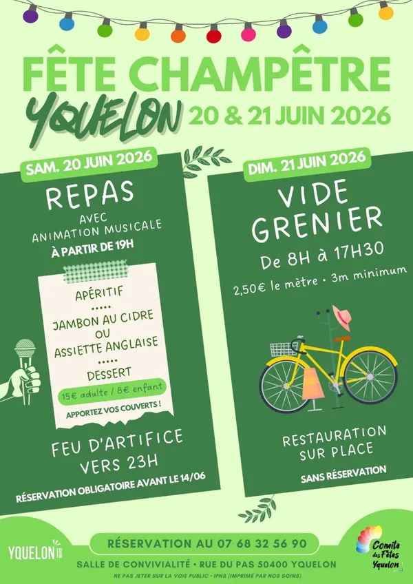 Fête Champêtre avec feu d'artifice et vide-grenier
