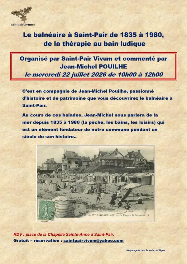 Le balnéaire à Saint-Pair de 1835 à 1980