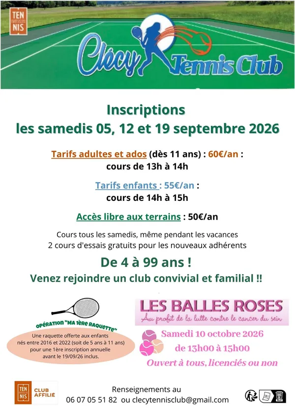 Rejoignez le Clécy Tennis Club