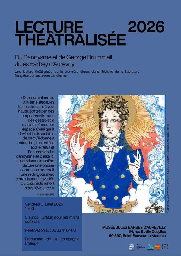Lecture théâtralisée > « Du Dandysme et de George BRUMMELL » de Jules Barbey d’Aurevilly