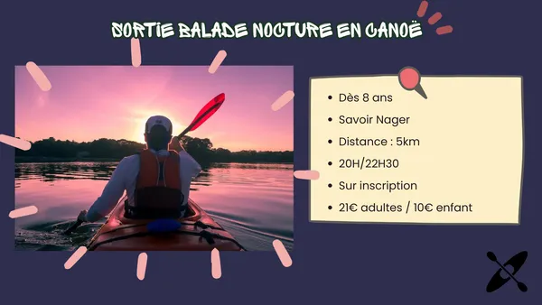 Balade nocturne en canoë
