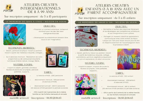 Ateliers créatifs intergénérationnels