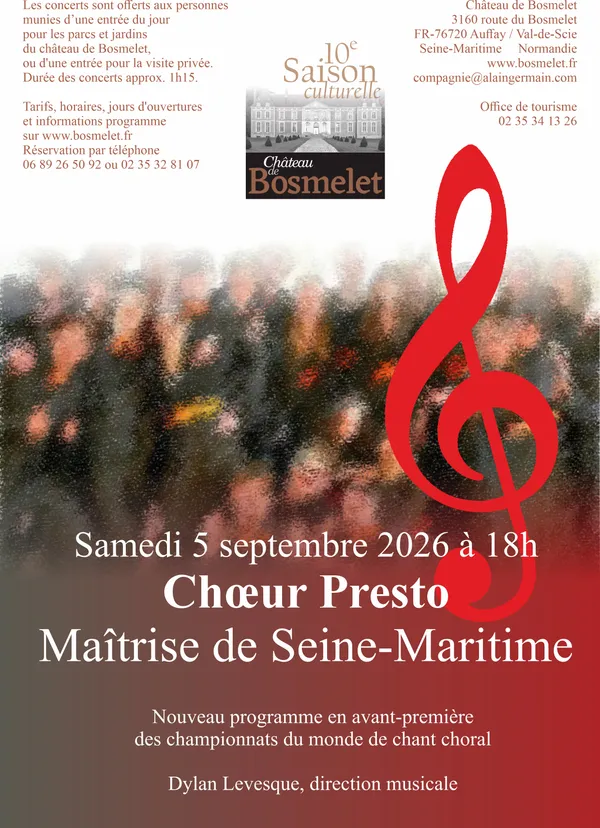 Concert au Bosmelet : Choeur Presto, Maîtrise de Seine-Maritime