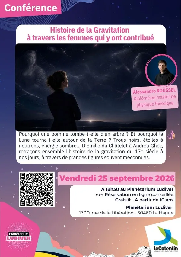 Conférence "Histoire de la gravitation à travers les femmes qui y ont contribué" par Alessandro Roussel