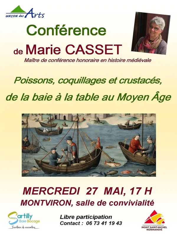 Conférence "Poissons, coquillages et crustacés, de la baie à la table au Moyen Âge"