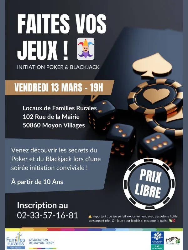 Initiation au poker et blackjack