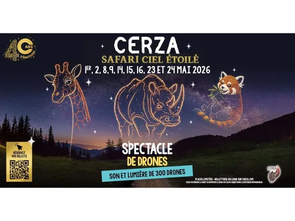 Spectacle de drones au parc zoologique du Cerza