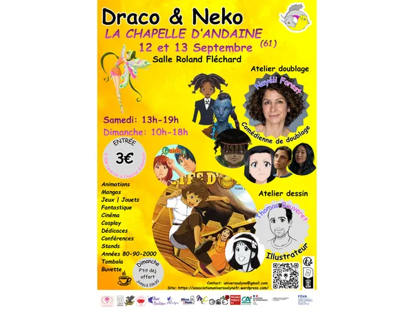 Draco & neko à la chapelle d'andaine, salon manga fantastique cinéma jeux jouets