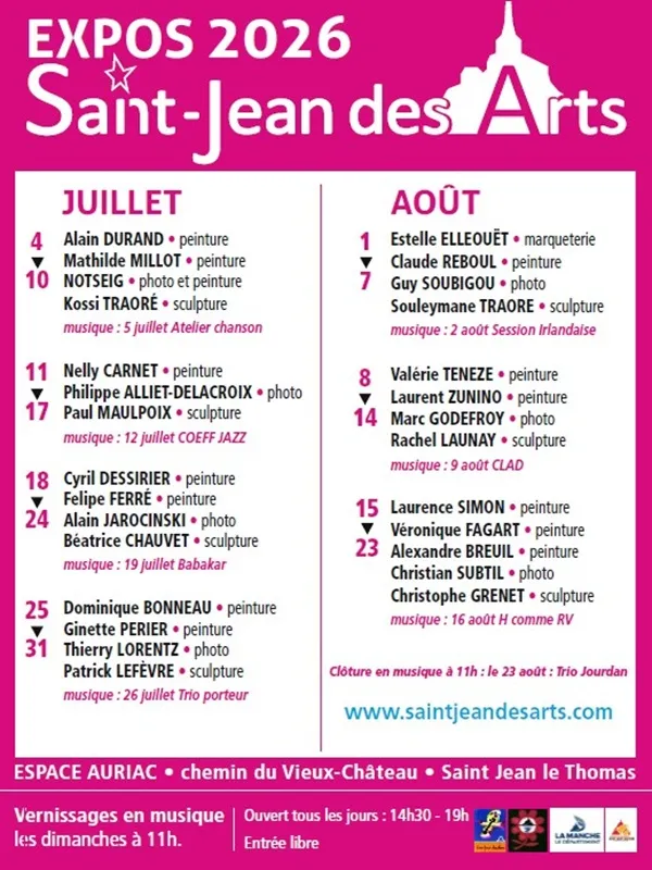 Expositions estivales Saint Jean des Arts