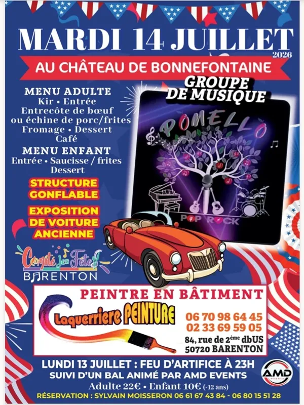 Bal, feu d'artifice et repas spectacle