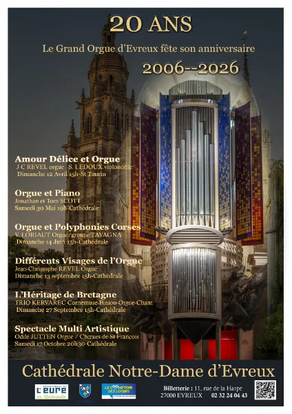 Concert Orgue et Piano : Soirée de Gala à la Cathédrale d'Evreux