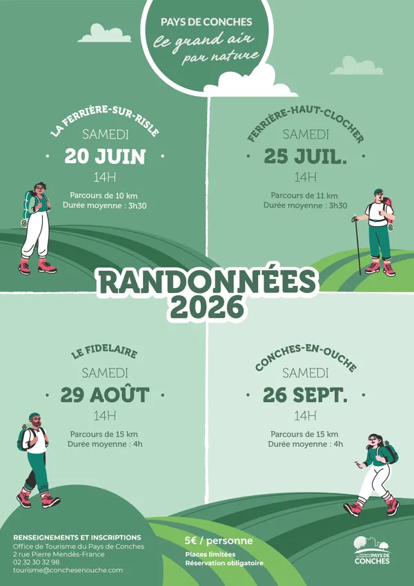 Randonnées dans le Pays de Conches, saison 2026