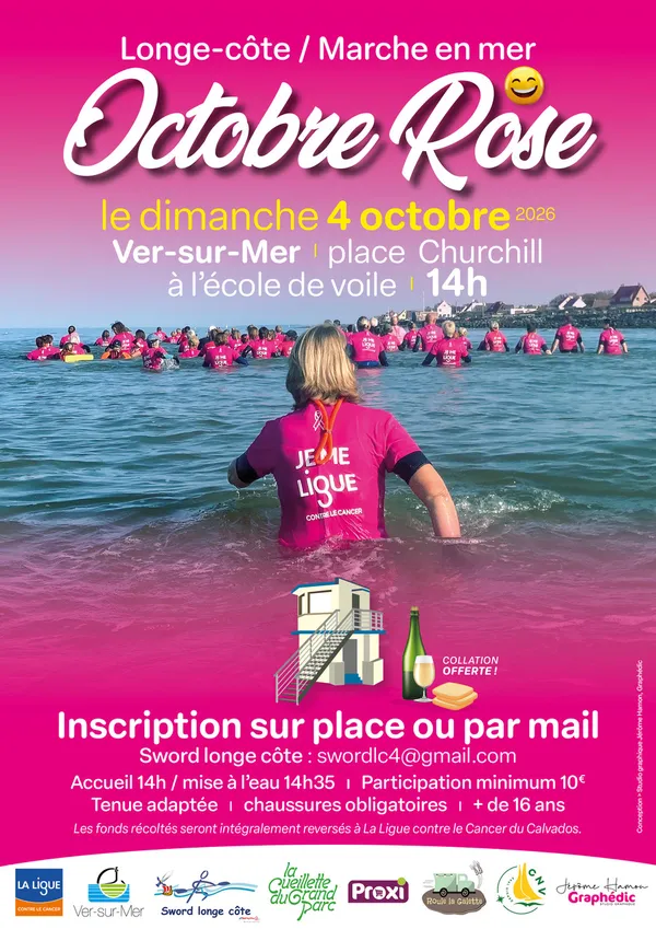 Marche en mer "Octobre Rose"- Ver-Sur-Mer -