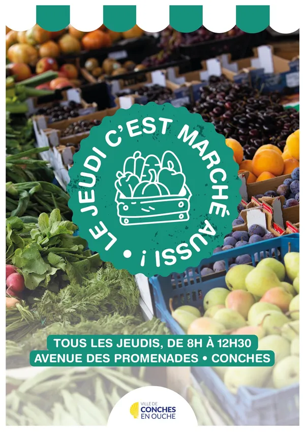 Marché hebdomadaire du jeudi matin, Conches-en-Ouche