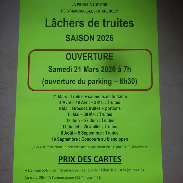 Lâcher de truites à Saint-Maurice les Charencey