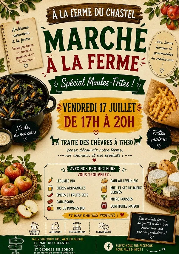 Marché estival spécial moules frites