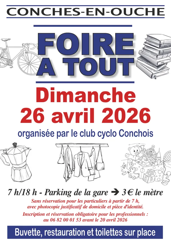 Foire à tout à Conches-en-Ouche, 26.04.2026