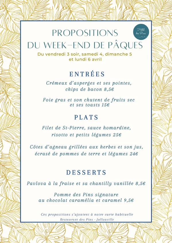 Menu de Pâques