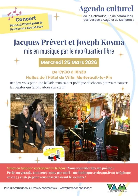 Concert piano et chant - Jacques Prévert et Joseph Kosma 