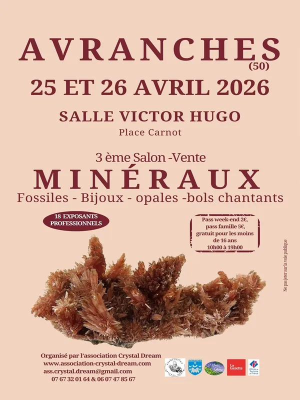 Salon exposition vente minéraux fossiles bijoux pierres fines
