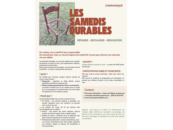 Les Samedis Durables : sensibilisation à l'Upcycling &  Papier Mâché