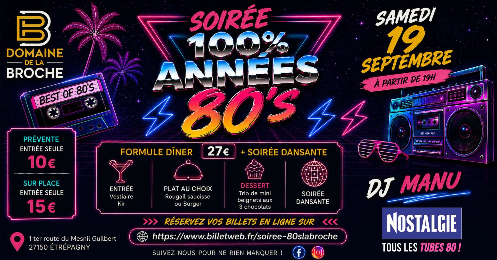 Soirée 100% 80's