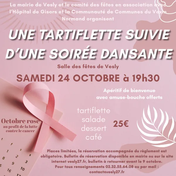 Octobre Rose - Tartiflette et soirée dansante