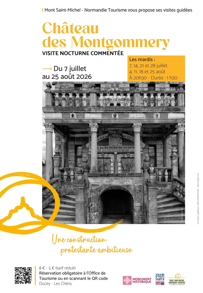 Visite commentée nocturne du château des Montgommery : une construction protestante ambitieuse