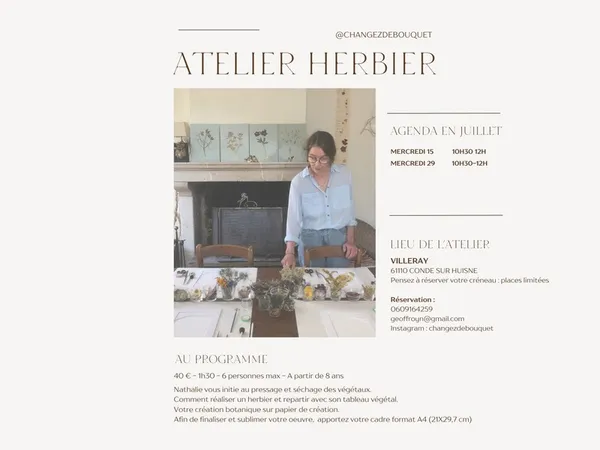 Atelier herbier avec Nathalie Geoffroy