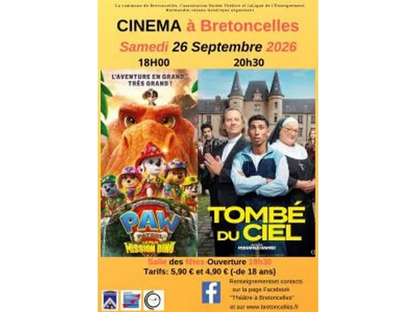 Cinéma à Bretoncelles - 2 séances (La Pat'Patrouille : Mission Dino & Tombé du ciel)