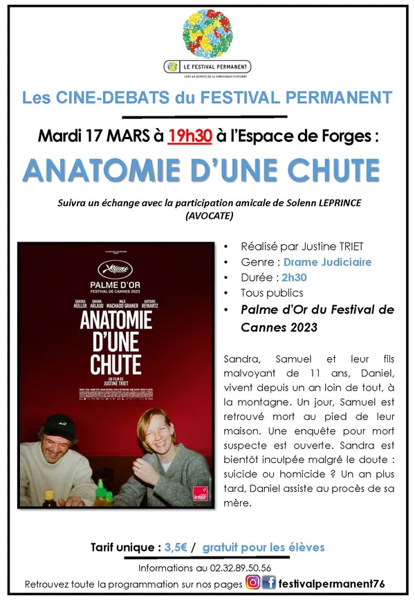 Ciné-débat : "ANATOMIE D'UNE CHUTE"