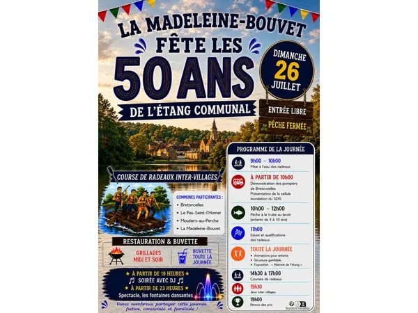 La Madeleine-Bouvet fête les 50 ans de l'étang communal