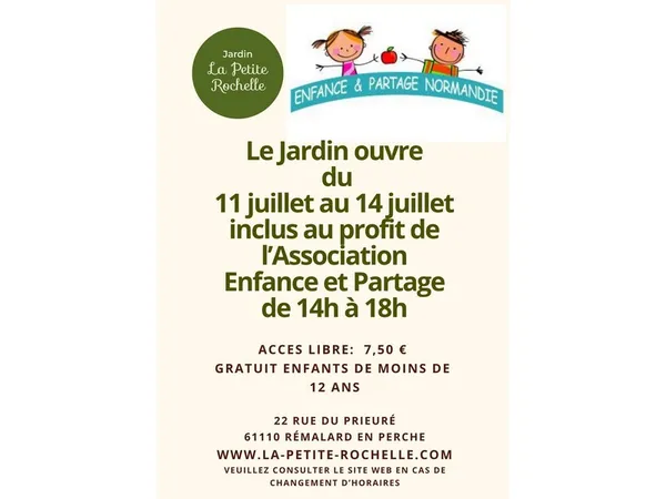 Ouverture du jardin de la Petite Rochelle au profit d'Enfance et Partage