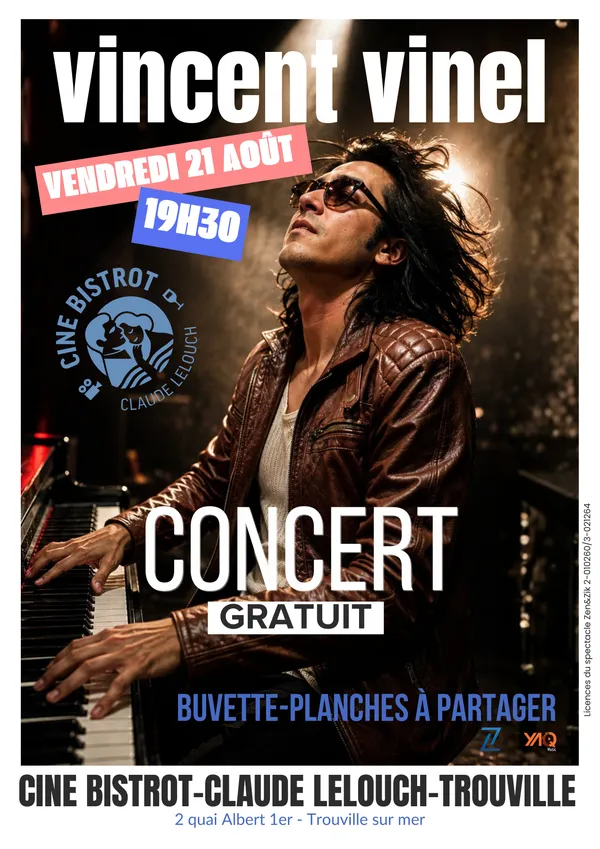 Concert de Vincent Vinel — Ciné Bistrot Claude Lelouch