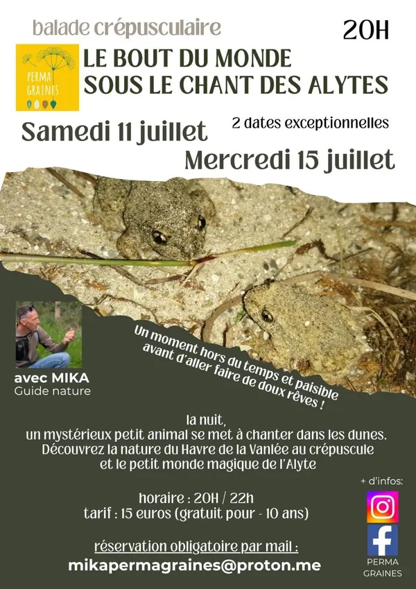 Soirée découverte de la nature du Havre de la Vanlée sous le chant des Alytes