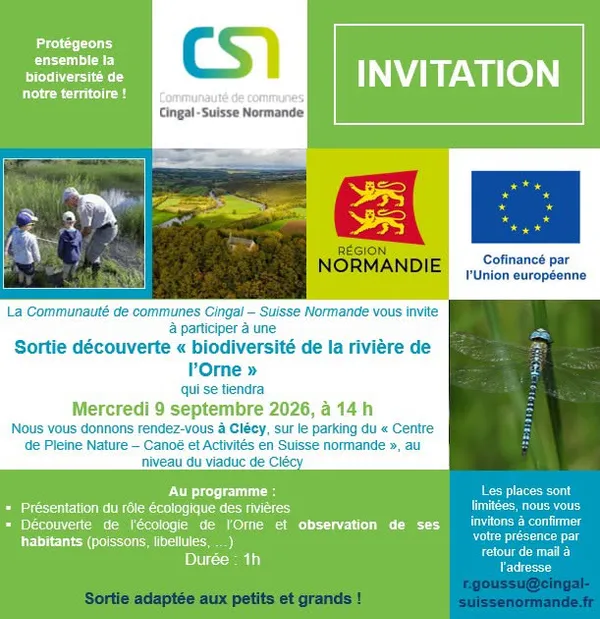 Sortie découverte "Biodiversité de la rivière de l'Orne"