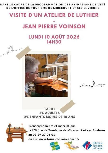 Visite d'un atelier de luthier Jean-Pierre Voinson