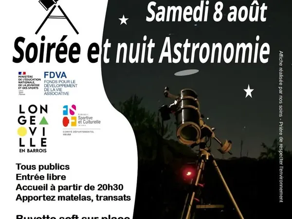 Soirée et nuit astronomie - Étoiles filantes