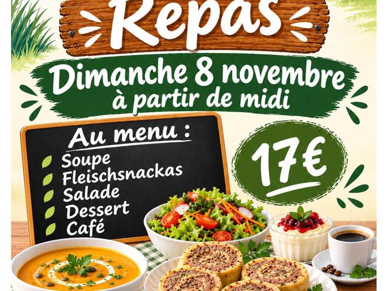 Repas Fleischschnacka à Falkwiller