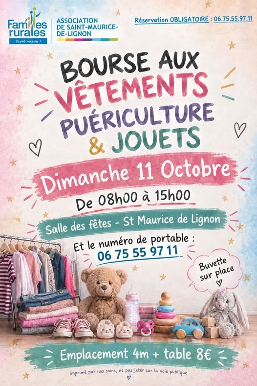 Bourse aux vêtements, puériculture et jouets