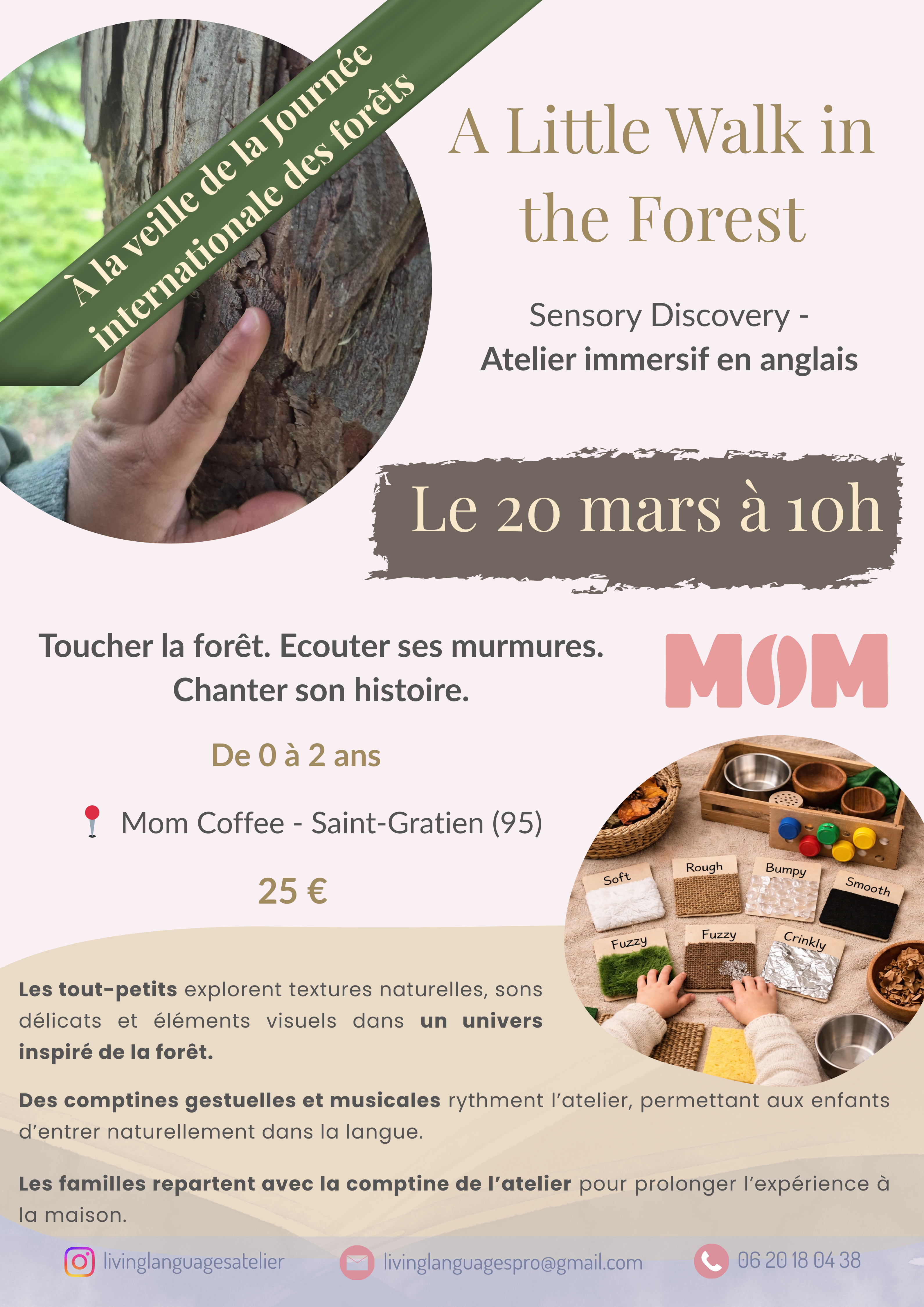 Atelier sensoriel parent-bébé en anglais : A Little Walk in the Forest