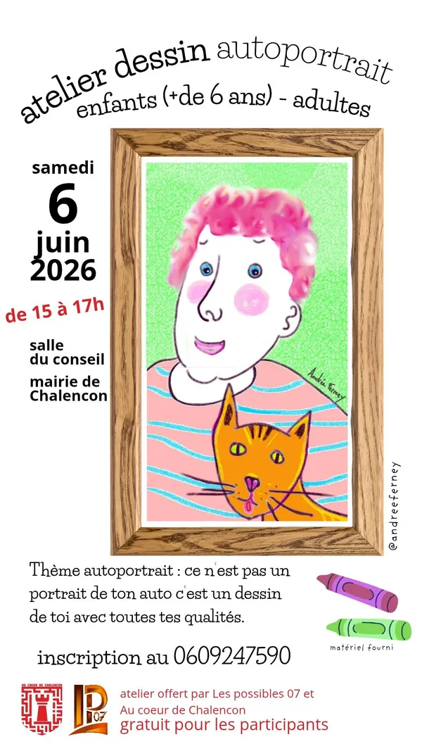Atelier "Dessin autoportrait" pour enfants, ados et adultes