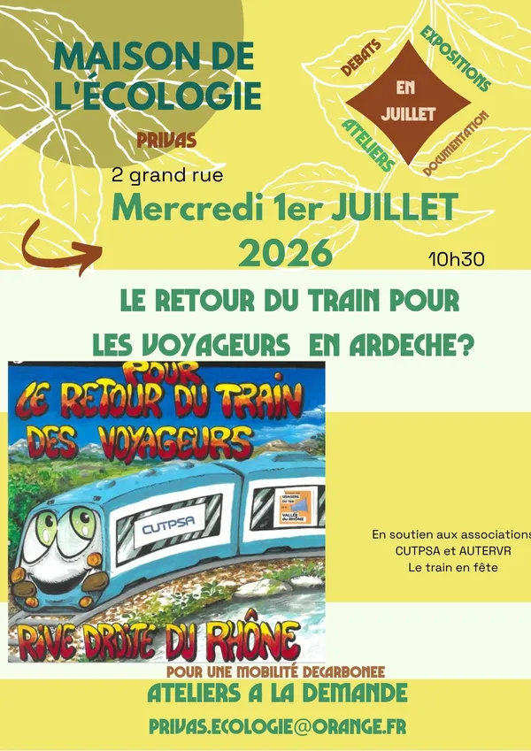Conférence : Le retour du train pour voyageurs en Ardèche ?